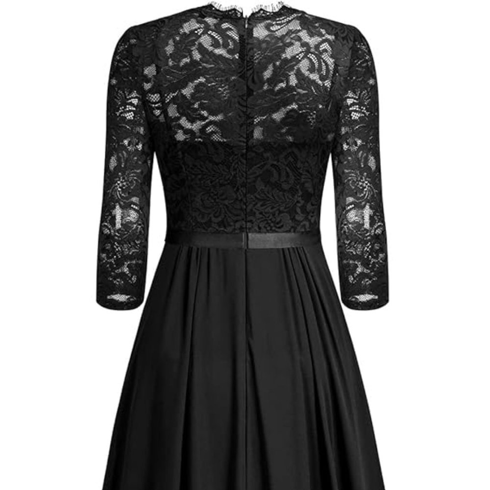 NWT Miusol Women's Elegant Lace Ruffle Split Hem Maxi Dress Size XXL - Picture 4 of 7